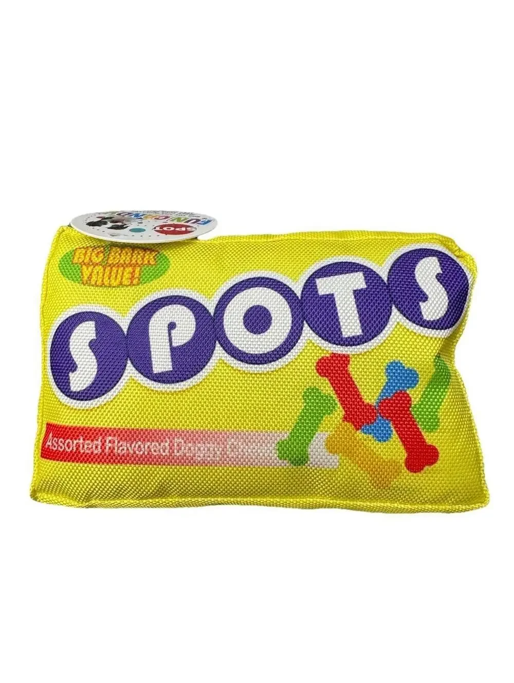 (RGB3) SPOT Fun Foods “Spots” Plush Dog Toy Candy Parody Squeaker Yellow NWT